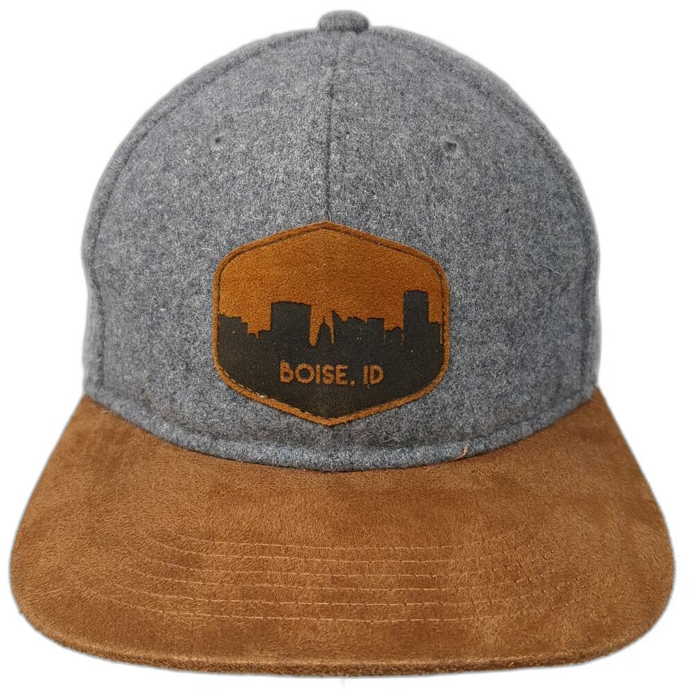 Cirque Baseball Cap Gray One Size Boise ID Skyline Patch Strapback Brown Hat